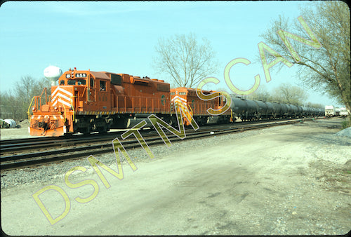 Original Kodachrome Slide, EJ&E SD38 659 with WB train at at Matteson, IL 3/07