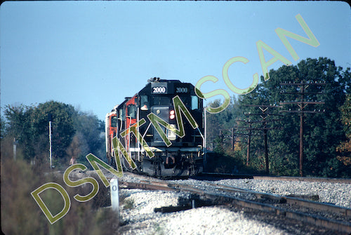 Original Kodachrome Slide, Illinois Central SD20 lead freight near Paducah, KY 10/15/89