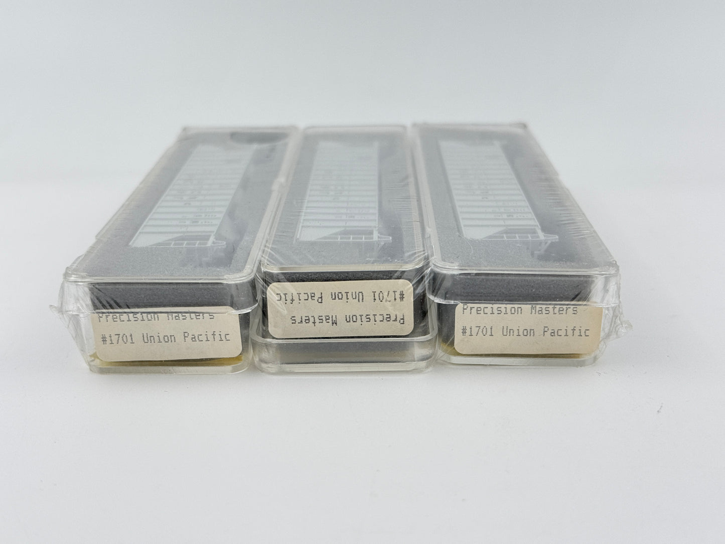 Precision Masters N scale Union Pacific (UP) Covered Hopper, 3 car set, preowned, new in box, factory sealed, #1701