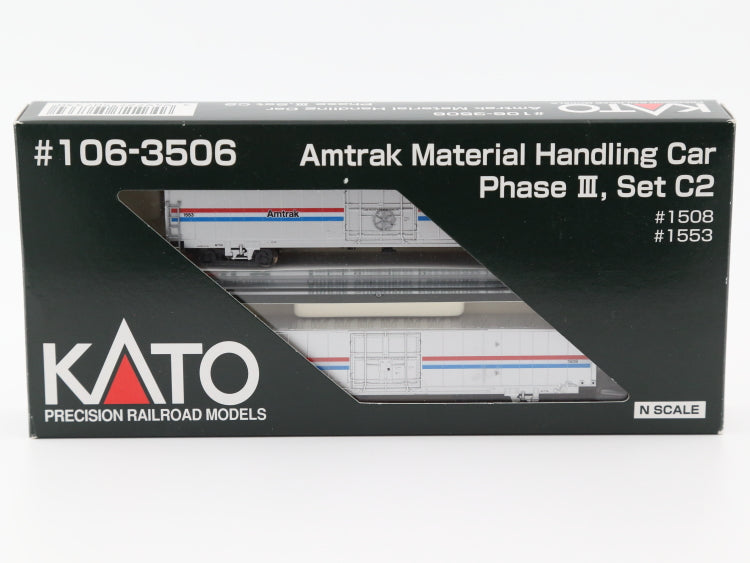 Kato Amtrak Material Handling Cars Phase III, Set C2, 1508,1553, #106-3506
