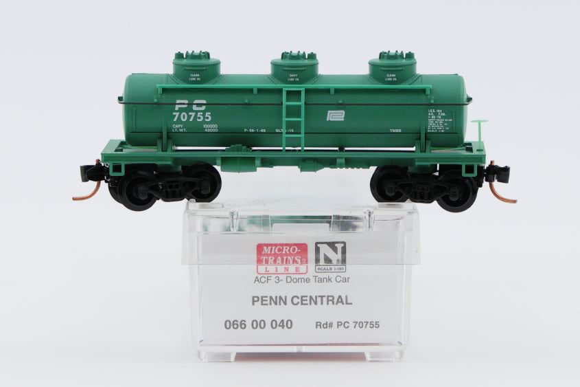 Micro Trains Line Penn Central ACF 3 -Dome Tank Car, #70755, 066 00 040