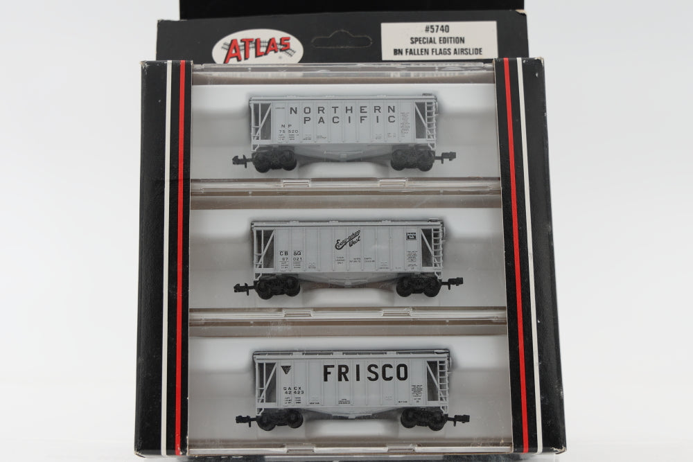 Atlas N scale BN Fallen Flags 40' Airslide, 3 pack set, Special Edition, #5740