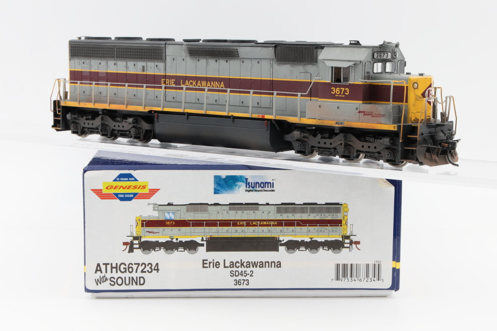 Athearn Genesis Erie Lackawanna SD45-2 3673, DCC with Sound, ATH67234, Weathered, Pre-owned, used