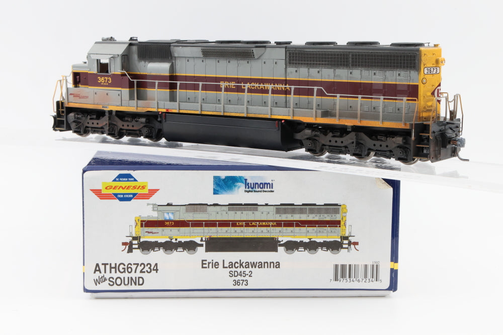 Athearn Genesis Erie Lackawanna SD45-2 3673, DCC with Sound, ATH67234, Weathered, Pre-owned, used