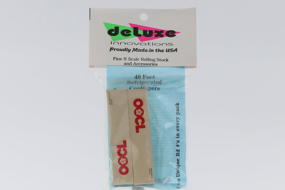 Deluxe Innovations N scale 2-Pack 40' OOCL Refrigerated Containers, factory sealed