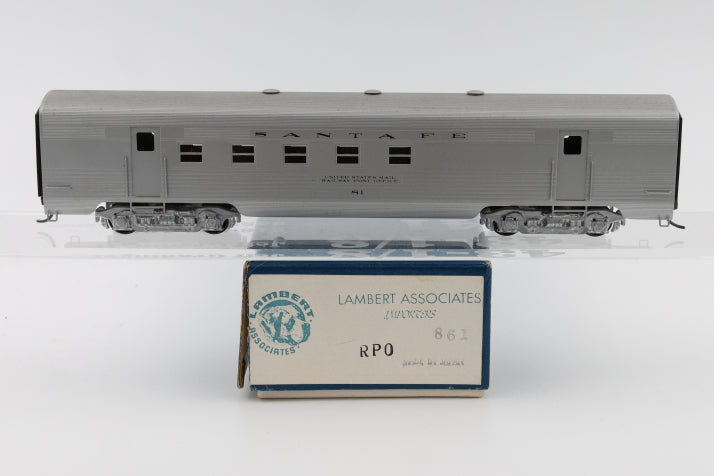 Lambert Associates, HO scale, Brass, Santa Fe RPO #81, body mounted Kadee couplers, metal wheels, Original box, pre-owned, 861,