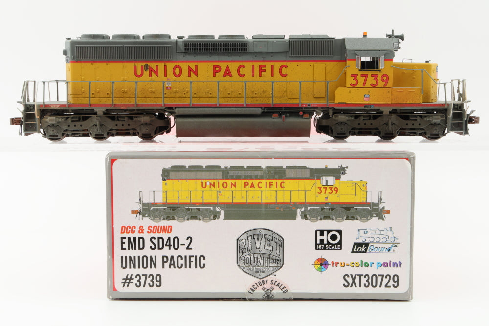 Scale Trains, Rivet Counter, HO scale, Union Pacific (UP) SD40-2 3739 DCC with sound, SXT30729, Weathered, preowned