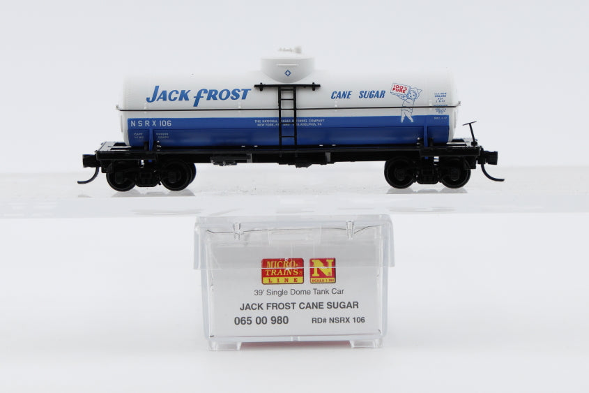 Micro Trains Line Jack Frost Cane Sugar 39' Single Dome Tank Car #NRSX 106, 065 00 980