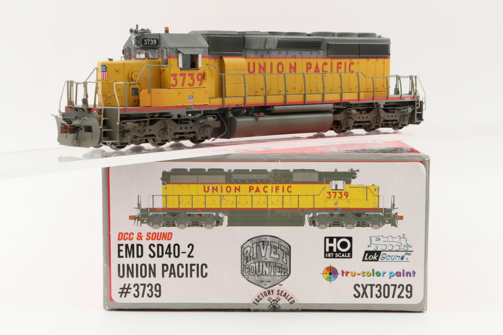 Scale Trains, Rivet Counter, HO scale, Union Pacific (UP) SD40-2 3739 DCC with sound, SXT30729, Weathered, preowned