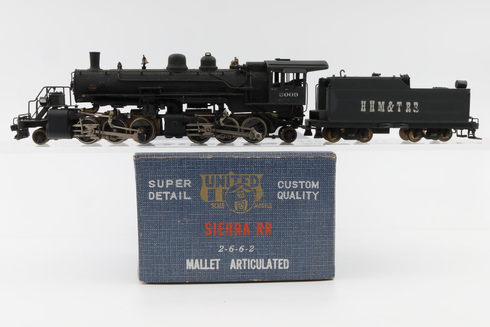 United Scale Model HO scale Brass HHM&T RR(Freelanced road, Custom painted?) Sierra RR 2-6-6-2, Mallet Articulated, DC Loco. Original box