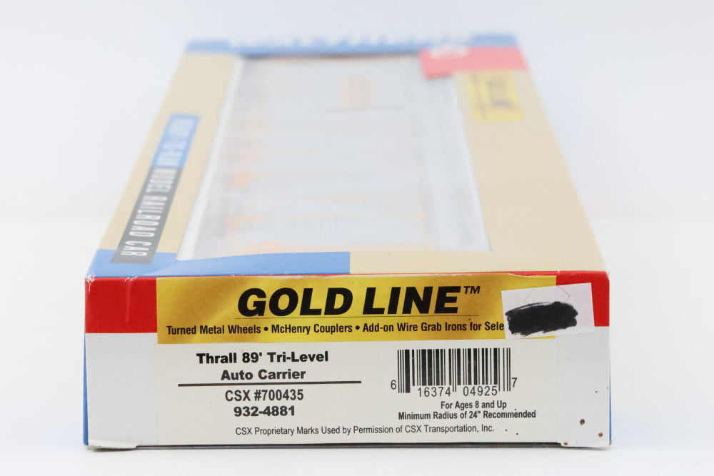 Walthers Gold Line, HO scale, Thrall 89' Tri-Level Auto Carrier, CSX 700435, 932-4881