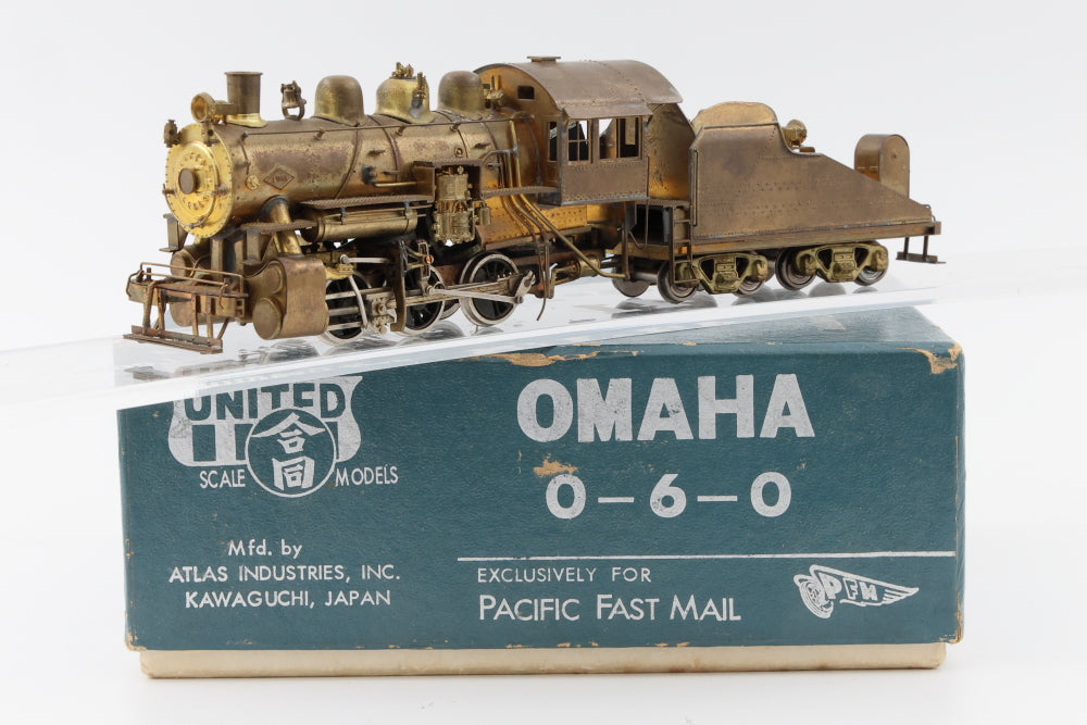 United Scale Model HO scale Brass Omaha 0-6-0 , DC Loco, Original box, Exclusively for Pacific Fast Mail.