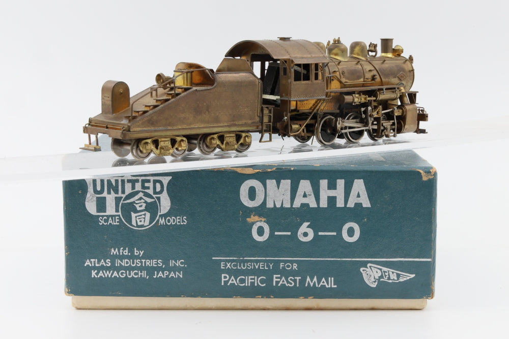 United Scale Model HO scale Brass Omaha 0-6-0 , DC Loco, Original box, Exclusively for Pacific Fast Mail.