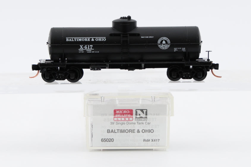 Micro Trains Line Baltimore & Ohio 39' Single Dome Tank Car #X417 65020