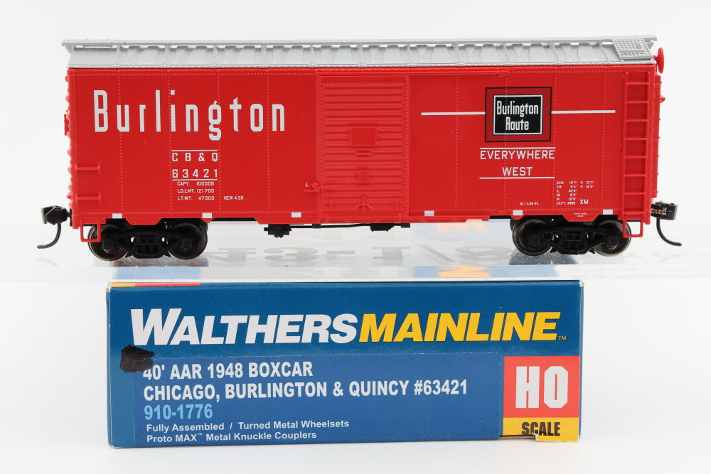 Walthers Mainline, HO Scale, Chicago Burlington and Quincy (CBQ) 40'AAR 1948 Box Car, 63241, 910-1776