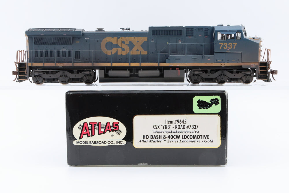 Atlas Master Series-Gold HO scale CSX Dash 8-40CW 7337, "YN3", DCC with Sound, Former Conrail loco, #9645, Weathered, Pre-owned, used