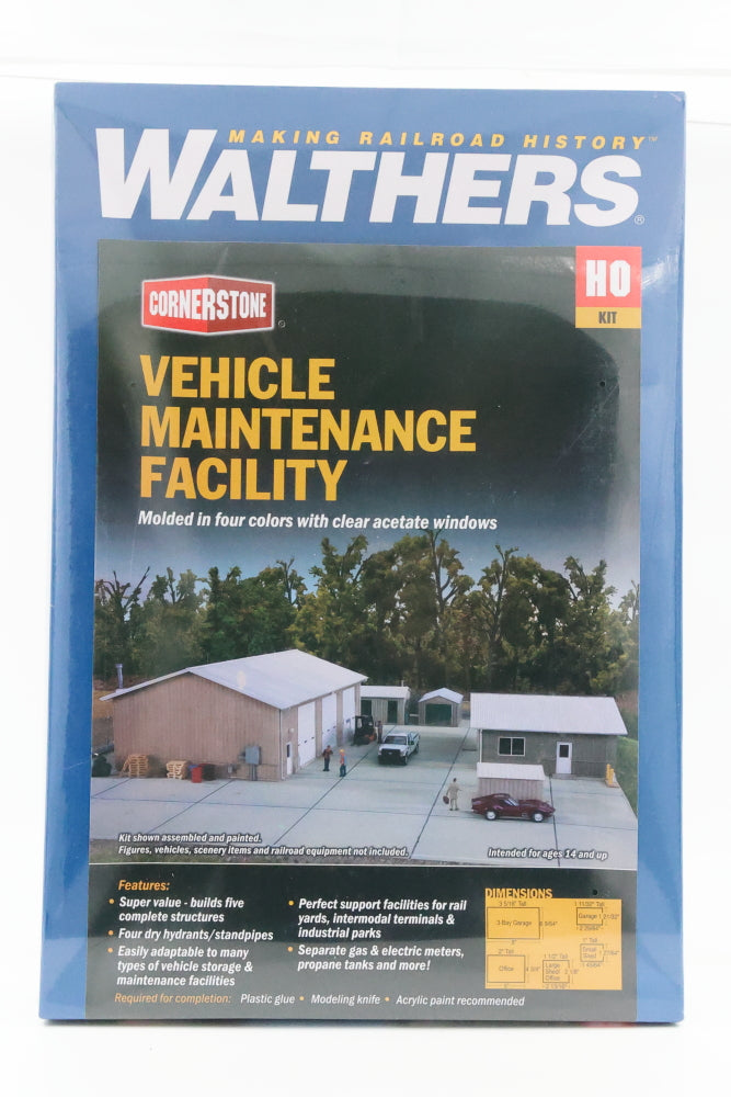 Walthers Cornerstone Series, HO scale, Vehicle Maintenance Facility, Factory sealed, 933-4122