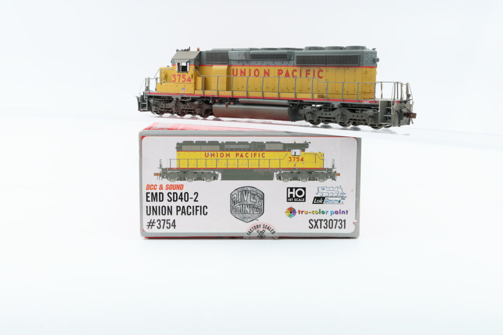 Scale Trains, Rivet Counter, HO scale, Union Pacific (UP) SD40-2 3754 DCC with sound, SXT30731, Weathered, preowned