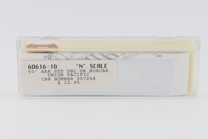 Intermountain N scale Union Pacific (UP) 50' AAR Standard Double Door Boxcar kit, 957258 60616-10, preowned, new in box