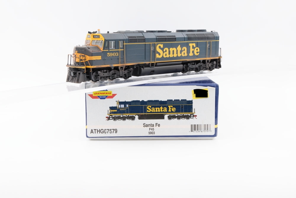 Athearn Genesis Santa Fe (ATSF) F45 5903, DCC with Sound, ATH67579, Weathered, Pre-owned, used