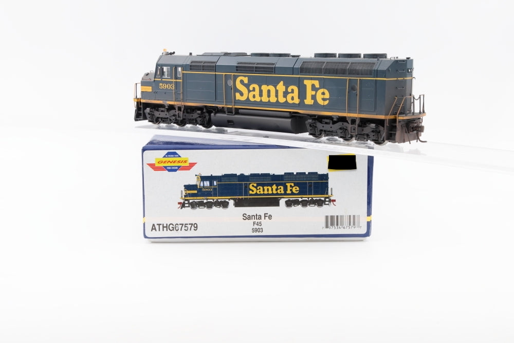 Athearn Genesis Santa Fe (ATSF) F45 5903, DCC with Sound, ATH67579, Weathered, Pre-owned, used