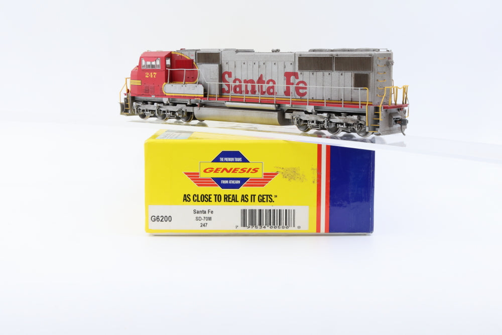 Athearn Genesis Santa Fe (ATSF) SD70M 247, DCC with Sound, ATH6200, Weathered, Pre-owned, used