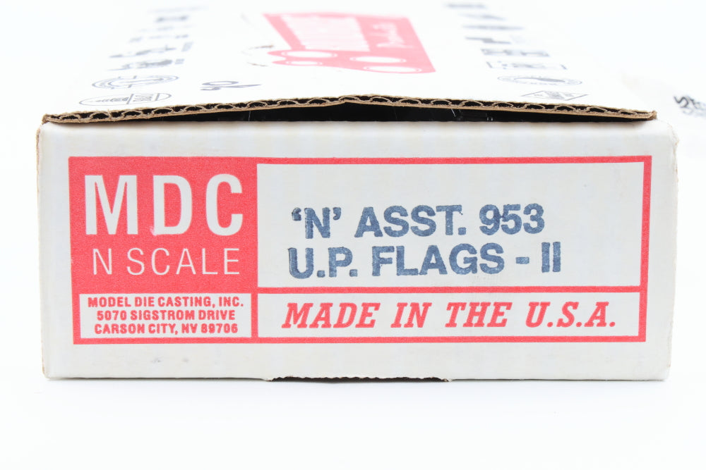 MDC-Roundhouse N scale 12 Car set-kit UP Flag-II, ASST.953, 3- WP 50ft box cars; 3-CNW 50ft box cars; 3- MP 50ft box cars; 3- MKT 50ft box cars, pre-owned, NIB