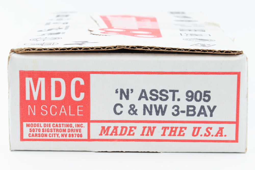 MDC-Roundhouse N scale 12 Car set-kits Chicago and Northwestern (CNW) 3-bay hopper cars kits, 12 different numbers, pre-owned, NIB