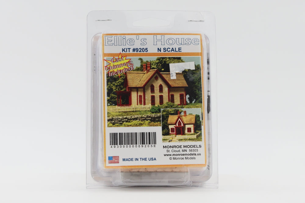Monroe Models N scale Ellie's House Laser Cut Kit, Kit #9205, picket fence included, factory sealed