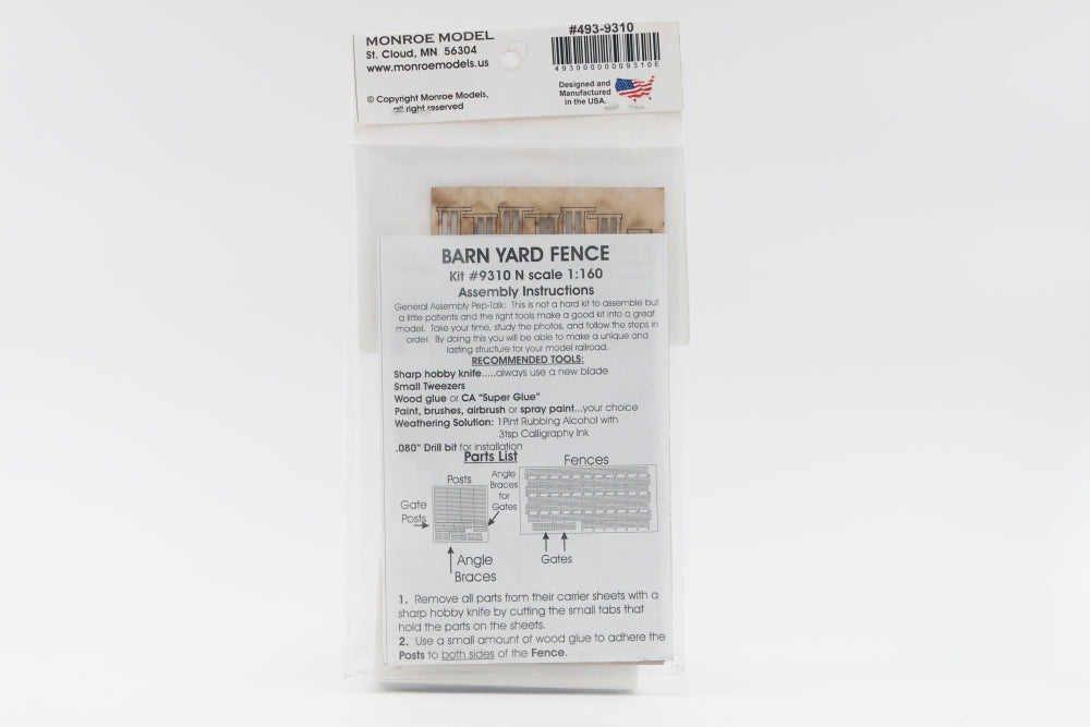 Monroe Models, Mini-Tales, N scale, Barn yard fence, #9310