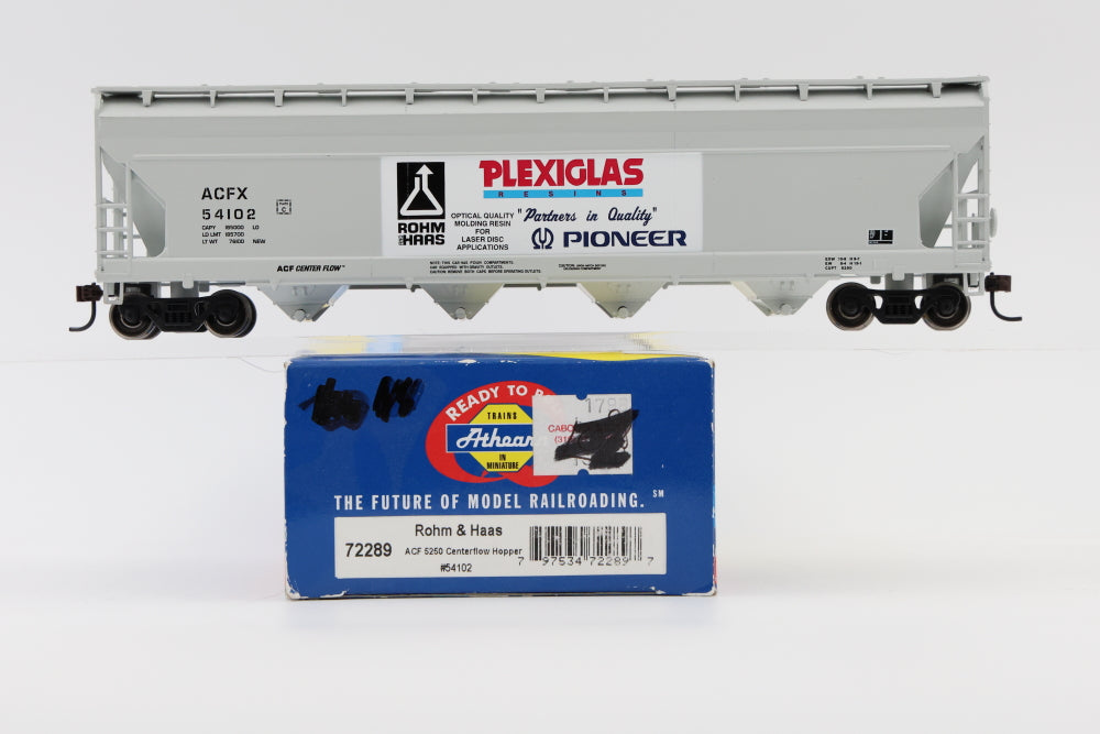 Athearn Ready to Run, Rohm & Haas ACF 5250 Centerflow, Covered Hopper, 54102, 72289