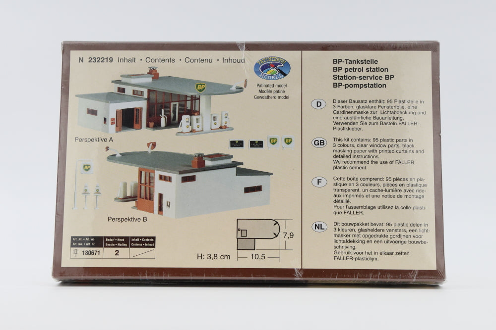 Faller N scale BP Gas Station Kit 232219, factory sealed