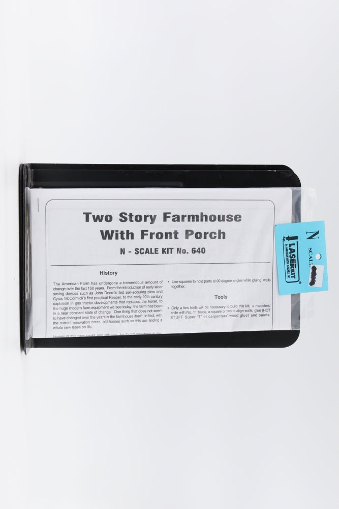 American Model Builders Laser Kit, N scale, Two Story Farmhouse with front porch, No.640