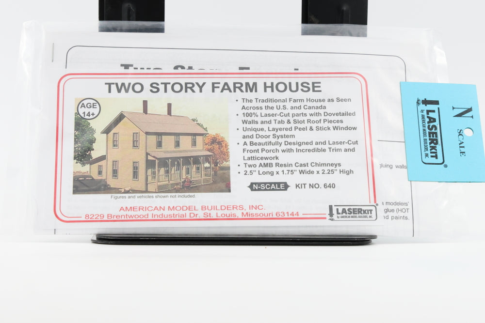 American Model Builders Laser Kit, N scale, Two Story Farmhouse with front porch, No.640