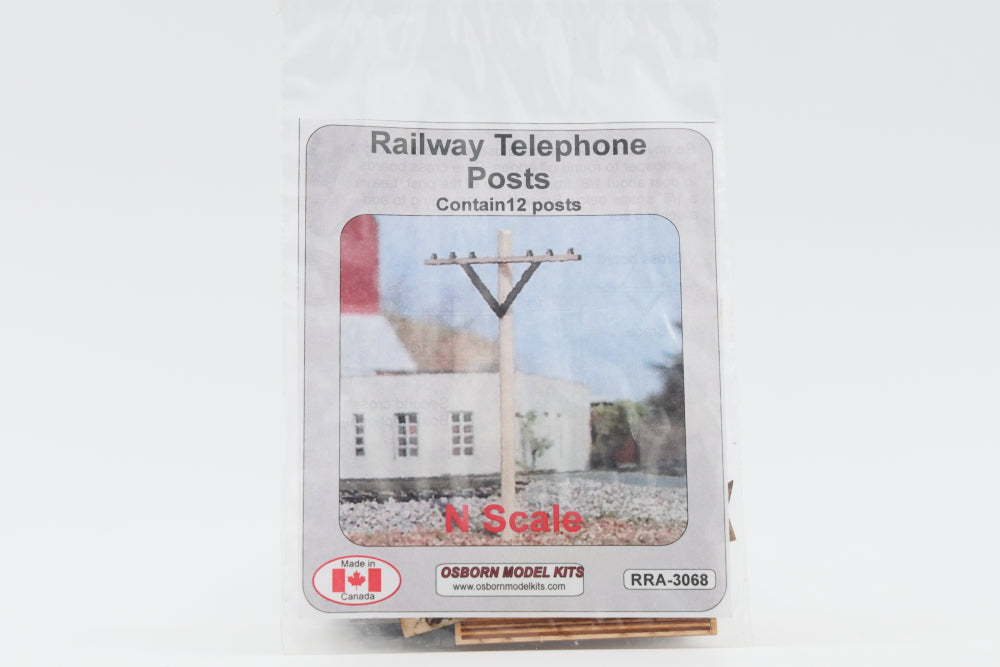Osborn Model Kits, N scale, Railways Telephone Posts, 12 posts, RRA-3068