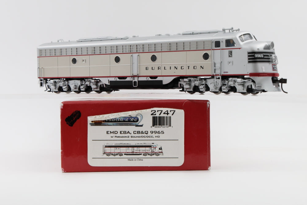 Broadway Limited, BLI, EMD E8A Chicago Burlington and Quincy, CB&Q 9965, w/Paragon Sound DC/DCC, pre- owned, believed to be new in box, 2747