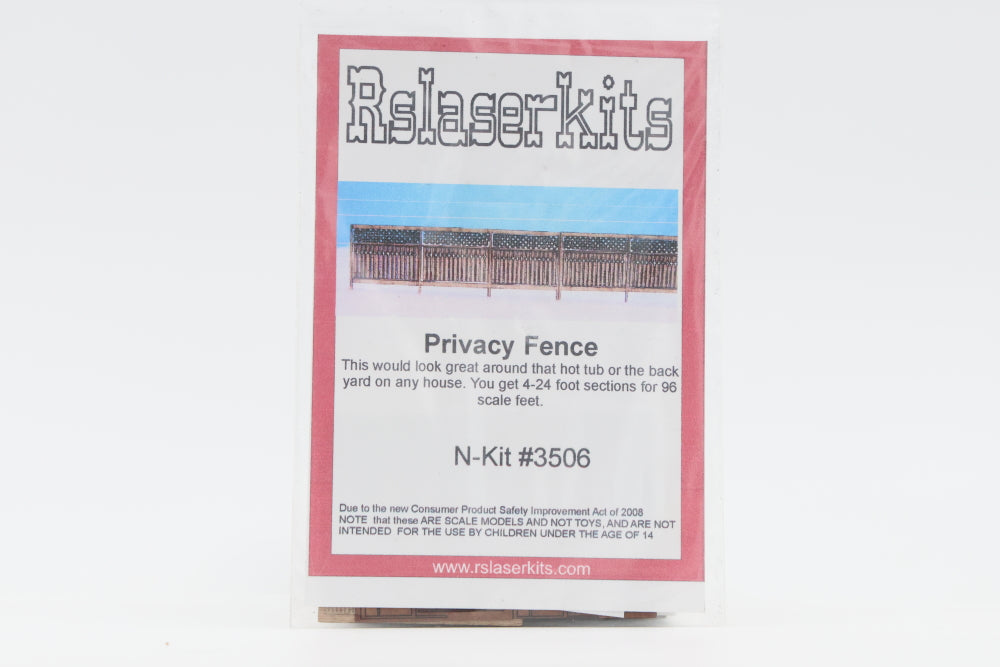 RsLaser Kits, N scale, Privacy Fence Kit, #3506