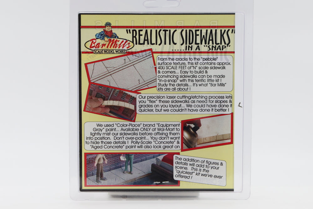 Bar Mills N scale Sidewalks in a snap, 400 scale feet, Kit#0681