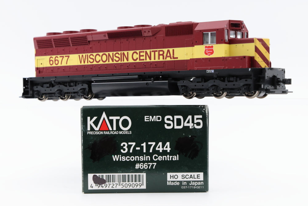 Kato HO scale Wisconsin Central EMD SD45, 6744, 37-1744, DC, used