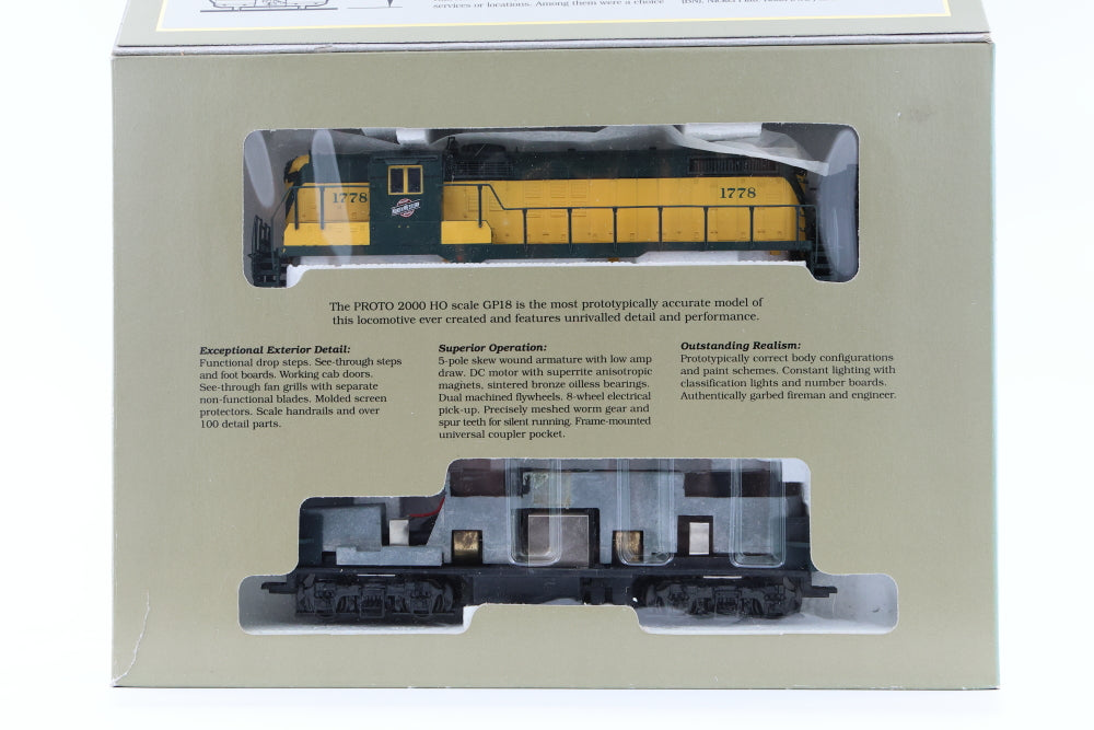 Life Like Proto 2000 Chicago and Northwestern GP18 1778, Item 8140, DC loco