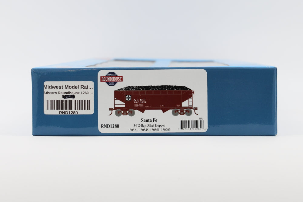 Athearn-Roundhouse Ready to Run Santa Fe 34' 2-Bay offset hopper(s), 4 car set, 180323,180845,180861,180909; RND1280