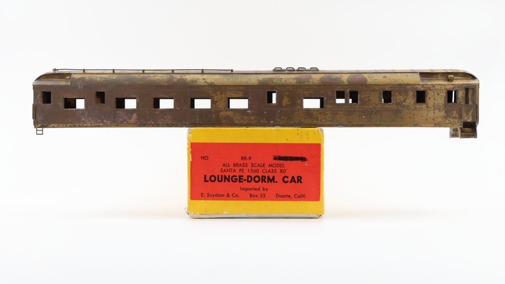 E. Suydam & Co, HO scale, Brass, Santa Fe 1360 Class 80' Lounge-Dorm. Car, No Trucks, Original box