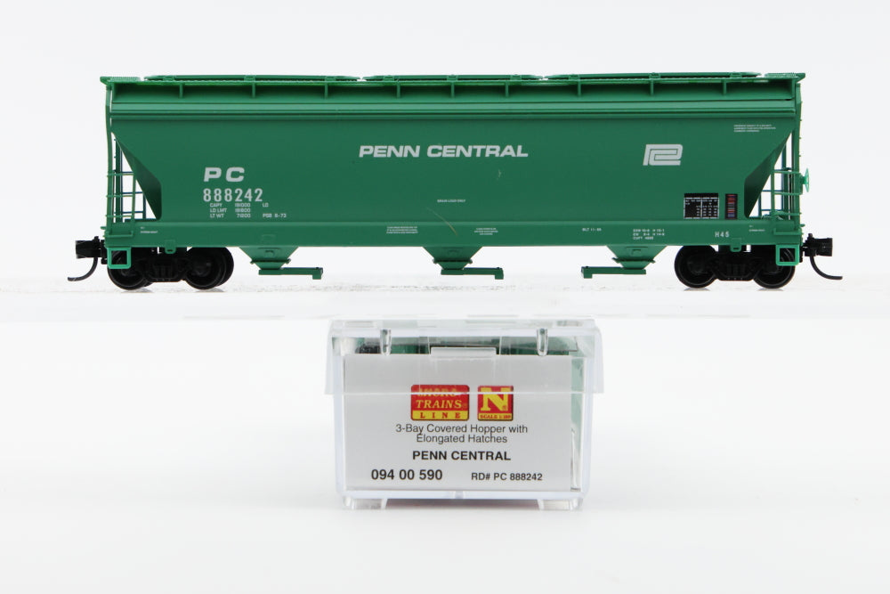 Micro Trains Line Penn Central, 3-Bay, Covered Hopper w/Elongated Hatches, #888242, 094 00 590