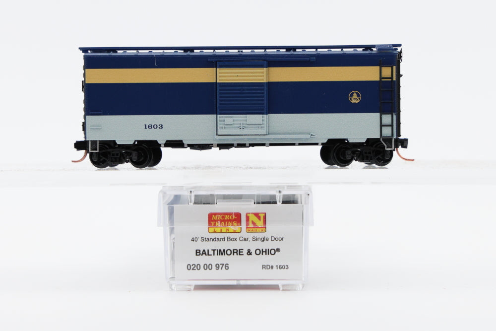 Micro Trains Line Baltimore and Ohio 40ft Standard Box Car Single Door, #1603, 020 00 976