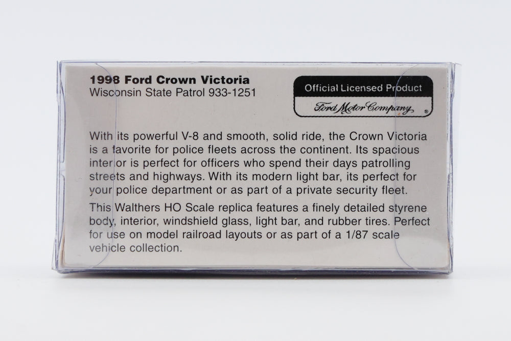 Walthers HO scale 1998 Ford Crown Victoria Wisconsin State Patrol, 933-1251