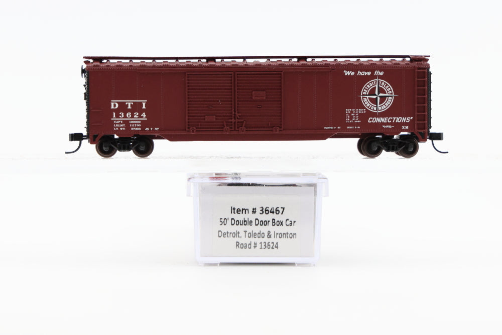 Atlas N scale Detroit Toledo and Ironton, 50ft Double Door Box Car, w/Kadee like couplers #13624, 36467