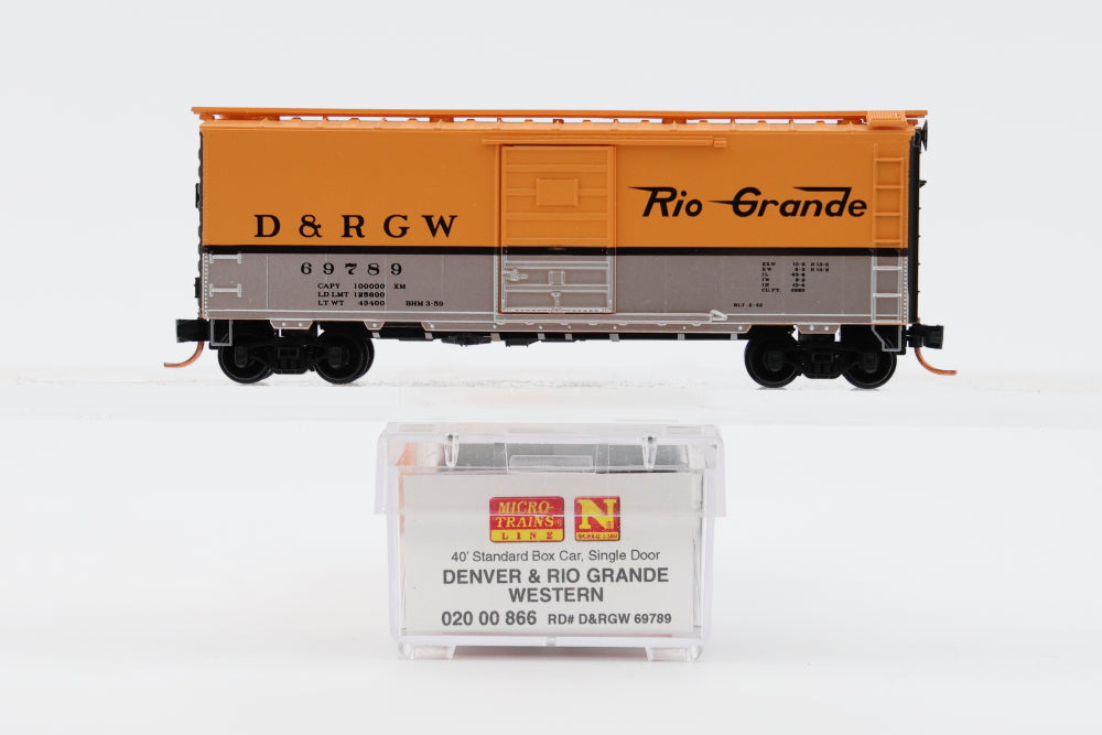 Micro Trains Line Denver and Rio Grande Western, DRGW, 40' Standard Box Car, Single Door, #469789, 020 00 866