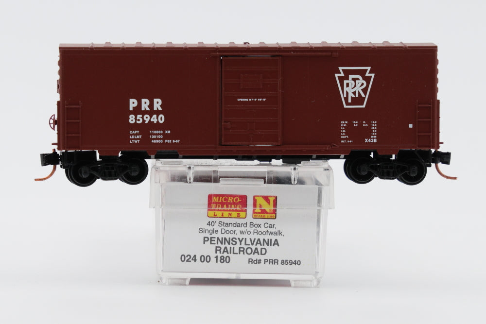 Micro Trains Line Pennsylvania 40' Standard Box Car Single door w/o Roof walk, #85940, 024 00 180