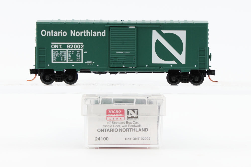 Micro Trains Line Ontario Northland, 40' Standard Box Car, Single Door, w/o roof walk, #92002, 24100