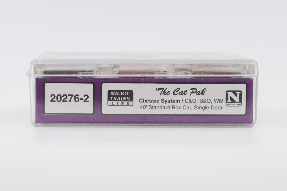 Micro Trains Line "The Cat Pack", Chessie System/C&O, B&O, WM, 40' Standard Box Car, Single door 3 pack, 20276-2